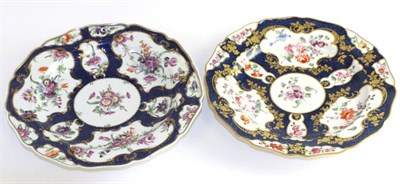 Lot 815 - A first period Worcester porcelain blue plate, circa 1775, painted in the manner of James Giles...