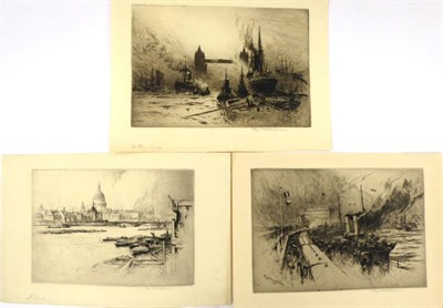 Lot 1004 - Percy Robertson ARE (1868-1934) ";St Pauls";, signed and inscribed in pencil, etching, together...