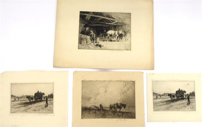 Lot 1008 - Percy Robertson ARE (1868-1934) ";The Shooing Forge"; signed and inscribed in pencil, etching...