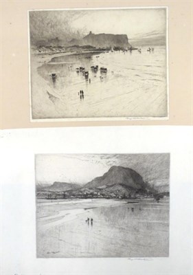 Lot 1009 - Percy Robertson ARE (1868-1934) Bathing machines on the beach, Whitby, signed in pencil,...