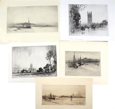 Lot 1012 - Percy Robertson ARE (1868-1934) ";Magdalen Bridge, Oxford";, signed and inscribed in pencil,...