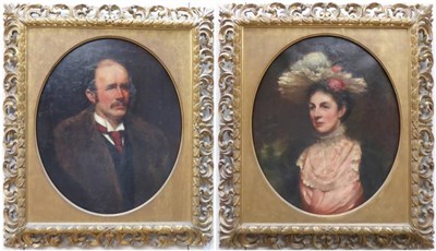 Lot 1023 - J. Ernest Brown  (19th century) A portrait of Edward Arthur Whittuck and Frances Sarah...