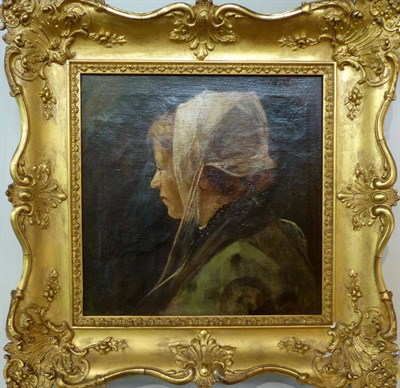 Lot 1027 - Robert Brough ARSA (1872-1905) ";A study from life"; signed with inscribed label verso, oil on...