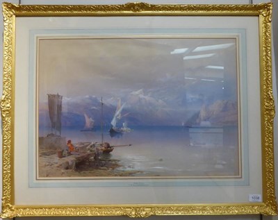 Lot 1038 - Thomas Miles Richardson Jnr R.W.S (1813-1890) ";Lake Como"; signed and dated 1856, watercolour...