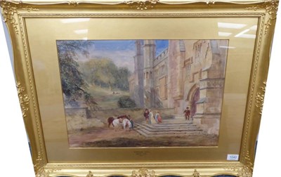 Lot 1040 - David Cox O.W.S (1783-1859) ";Haddon Hall, the entrance 1420";, signed and dated 1841, pencil...