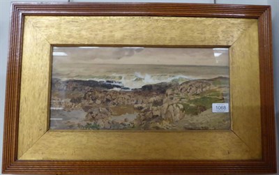 Lot 1068 - Thomas Bush Hardy (1842-1897) ";Stag Rock, Bamborough";, signed, inscribed and dated 24 July...