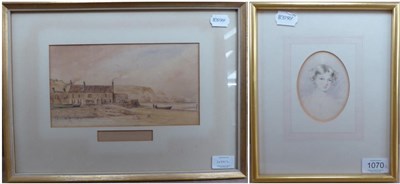 Lot 1070 - ~ Attributed to George Weatherill (1810-1890) ";Public House at Sandsend";, inscribed, pencil...