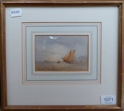 Lot 1071 - ~ Weatherill Family (19th/201th century) Shipping off the coast before Whitby Abbey, pencil and...