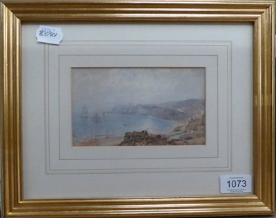 Lot 1073 - ~ George Weatherill (1810-1890) An extensive coastal view with Sandsend in view and Whitby...