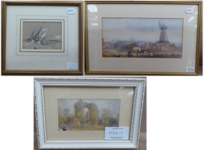 Lot 1074 - ~ Attributed to Mary Weatherill (1834-1913) ";Old Union Mill, Whitby";, watercolour, together...