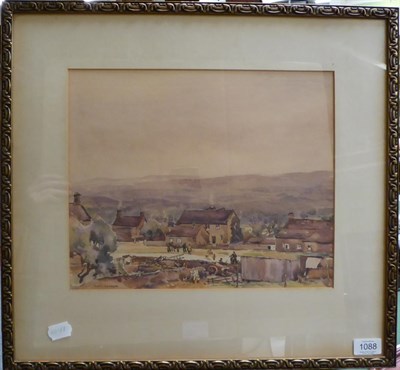 Lot 1088 - Fred Lawson (1888-1968) View Over Castle Bolton, signed, pencil and watercolour, 29cm by 35cm...