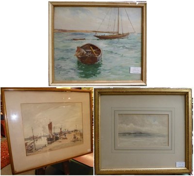 Lot 1091 - Sir Frank Short RA, PRE (1857-1945) ";Poole Harbour";, signed in pencil, watercolour, together with