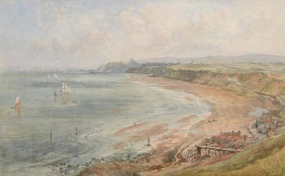 Lot 1111 - ~ George Weatherill (1810-1890) Whitby from the headland above Sandsend, signed, pencil and...