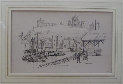 Lot 1114 - ~ Joseph Richard Bagshawe RBA (1870-1909)";The Fish Quay"; (Whitby), signed and inscribed,...