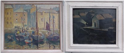 Lot 1128 - * Morton (20th century) Harbour scene, signed, oil on canvas, together with a further oil on canvas