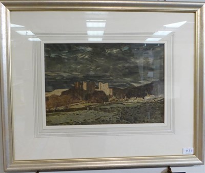 Lot 1131 - George Graham (1881-1949) ";Rain to Come"; a view of Bolton Castle, signed, inscribed, dated...