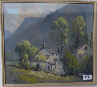 Lot 1146 - Robert Leslie Howey (1900-1981) ";In Buttermere Village - High Crag and High Stile"; signed,...