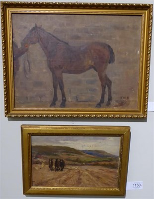 Lot 1150 - James William Booth (1887-1953) Plough team of horses in a field, signed and indistinctly dated...