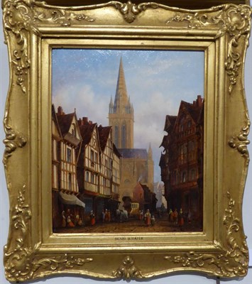 Lot 1154 - Henri Schafer (1854-1915) ";Caen";, oil on board, 26.5cm by 21.5cm