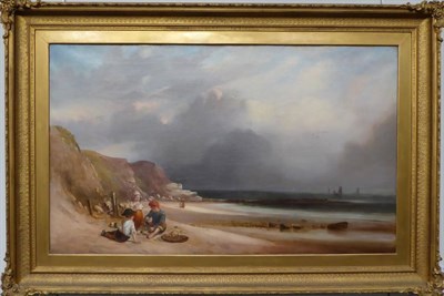 Lot 1175 - W Crawhall (Late 19th Century) ";Coast Scene";, signed and dated 1859, signed, inscribed with...