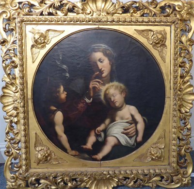 Lot 1178 - Manner of BE Murillo (1617-1682) Madonna and Christ child with attendant young St John the Baptist