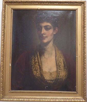 Lot 1187 - Attributed to LW Desanges (1822-1887) Portrait of Florence Buckton (1853-1940) wife of Sir...