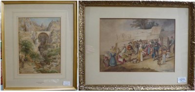 Lot 1211 - S Hoare (19th century) Fair at Versailles, signed, inscribed and dated Sep 1828, watercolour,...