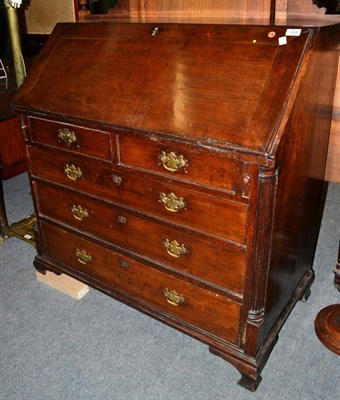 Lot 1265 - ^ An 18th century mahogany bureau with an attractive fitted interior