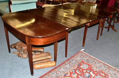 Lot 1292 - A George III mahogany D end dining table, 282cm extended