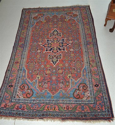 Lot 1335 - Bidjar rug, Iranian Kurdistan, the madder field of Herati design around an indigo anchor...