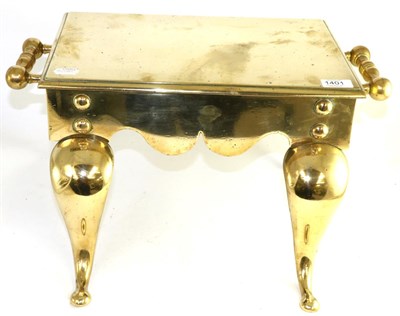 Lot 1401 - A 19th century brass footman circa 1840, 49cm wide