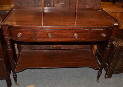 Lot 1423 - A mahogany and ebony strung washstand, in the manner of Gillows, early 19th century, of...