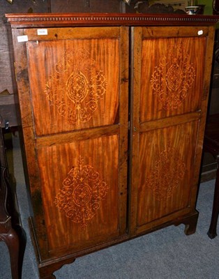 Lot 1436 - # A George III mahogany cupboard, late 18th century, with a moulded cornice above fielded...