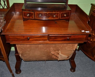 Lot 1449 - A Victorian mahogany washstand with gallery back, 91cm wide