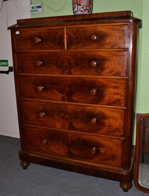 Lot 1453 - A Victorian mahogany six drawer straight fronted chest, 158cm high