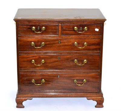 Lot 1461 - A George III mahogany straight front chest of drawers, of small proportions, the moulded top...