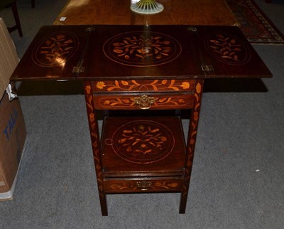 Lot 1464 - A 19th century Dutch marquetry wash stand with two drawers, 42cm wide