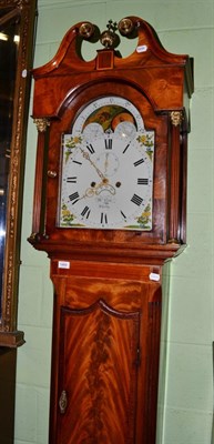 Lot 1469 - ~ A mahogany eight day longcase clock, signed WM Raw, Whitby, circa 1830, swan neck pediment,...