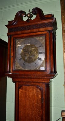 Lot 1472 - An oak and mahogany eight day longcase clock, signed Coats, Wigan, circa 1790, swan neck...