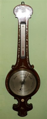 Lot 1475 - A Victorian rosewood and mother of pearl inlaid wheel barometer, signed Telford, Carlisle,...