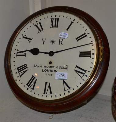 Lot 1495 - A mahogany wall timepiece, John Moore & Sons, London, circa 1900, side and bottom doors,...