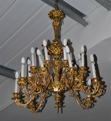 Lot 1500 - A fine 19th century French ormolu eighteen light electrolier, with scroll work arms, maximum...