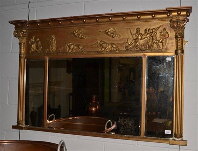 Lot 1506 - A Regency chariot over mantel mirror, 135cm wide