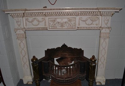 Lot 1511 - A George III style painted fireplace, 173cm wide