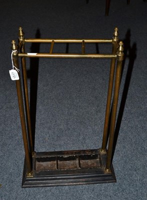 Lot 1517 - A Victorian brass stick/umbrella stand, 32cm wide