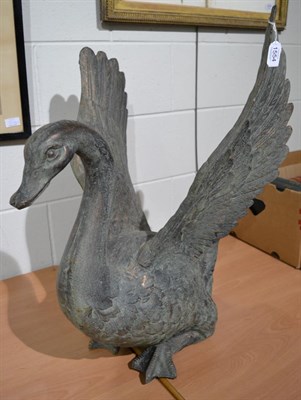 Lot 1554 - A bronze model of a swan of recent date, 59cm high