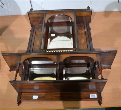 Lot 1555 - An inlaid rosewood wall shelf, height 76cm