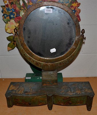 Lot 1556 - An 18th centruy chinoiserie decorated toilet mirror, 52cm wide