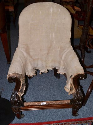 Lot 1584 - A George IV mahogany framed arm chair, 65cm wide