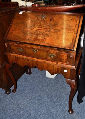 Lot 1625 - # An early 18th century walnut bureau on stand, 80cm wide